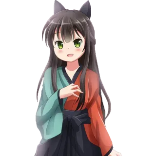 😳 497081b4 Аниме девушка, Лисьи уши, Кэмономими, Каваий telegram sticker