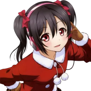 ☺️ e014679f Nico Yazawa Love Live! Аниме, Девушка, Рождество, Айдол, Милый, Нико Язава, Love Live telegram sticker