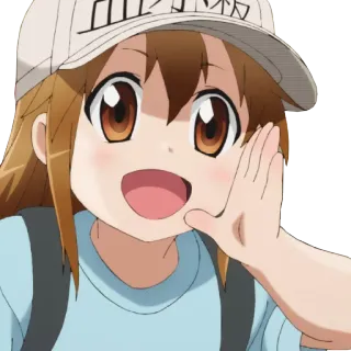 ๐ค 217755d6 Platelet Cells at Work! ่กๅฐๆฟ anime, cells at work, platelet, cute, character telegram sticker