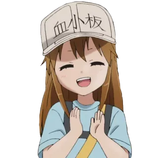 ๐ค 27e83313 ่กๅฐๆฟ anime, platelet, cells at work, chibi, cartoon telegram sticker