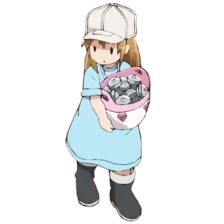 ๐ถ d8a0bc86 Platelet Cells at Work! anime, Cells at Work, Platelet, kawaii, cute, character telegram sticker