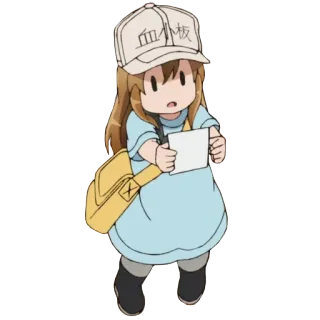 ๐ ef3be20b Platelet Cells at Work! ่กๅฐๆฟ cells at work, anime, platelet, cute, cartoon, blood, body telegram sticker