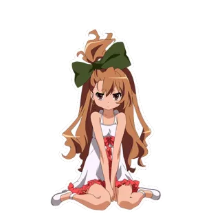 ☺️ 8108f3e9 Taiga Aisaka Toradora! garota anime, laço, fofo, anime telegram sticker