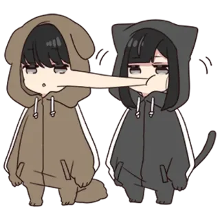 🏹 86d20d9d Anime, Chat, Chien, Dessin animé, Mignon, Sticker telegram sticker