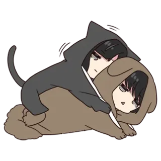 🏹 974239e2 Animé, Chat, Chien, Dessin animé, Mignon, Animaux telegram sticker