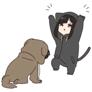 🏹 aff04aee Anime, Chat, Chien, Mignon, Dessin animé telegram sticker