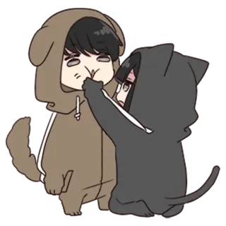 🏹 be1b6dfd costumes d'animaux, dessin animé, ludique, mignon, relation, style animé telegram sticker