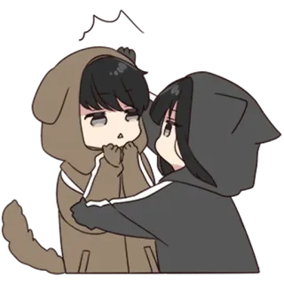 🏹 c19f5cd3 mignon, style anime, kawaii, sweats à capuche, déguisement chien telegram sticker