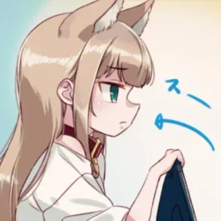 🐾 11559418 ス Anime, Ragazza, Manga, Orecchie da gatto, Collare, Illustrazione telegram sticker