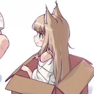 🐾 12cc5949 Anime, Gatto, Scatola, Neko, Carino, Kawaii telegram sticker