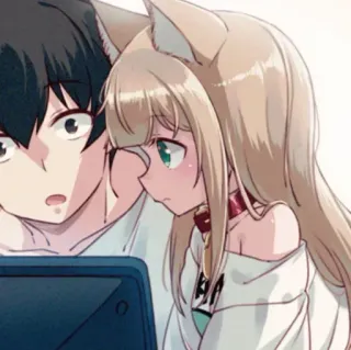 🐾 e04599ee Anime, Catgirl, Manga, Carino, Collare, Orecchie telegram sticker