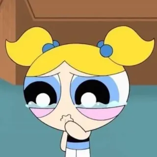 🍭 42877c16 Bubbles The Powerpuff Girls Мультфильм, Грустный, Плачущий, Пузырёк, Суперкрошки telegram sticker