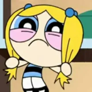 🍭 8b32c74b Bubbles The Powerpuff Girls Мультфильм, Девочка, Милый, Грустный, Суперкрошки telegram sticker