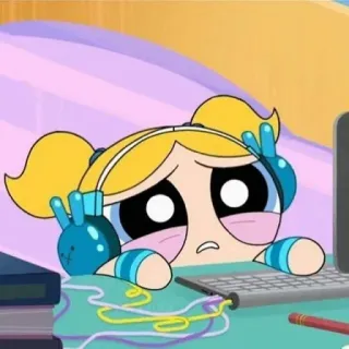 🍭 bf2af5fb Bubbles The Powerpuff Girls мультфильм, мультик, телешоу, персонаж, Суперкрошки telegram sticker