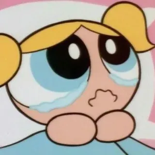 🍭 d9df9372 Bubbles The Powerpuff Girls Мультфильм, Милый, Плачущий, Грустный, Пузырёк, Суперкрошки, Эмоциональный telegram sticker