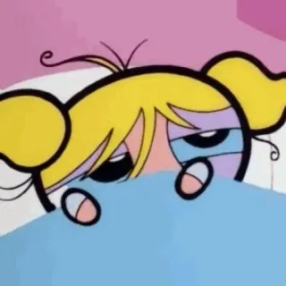 🍭 dfc14fe0 Bubbles The Powerpuff Girls Мультфильм, Сонный, Уставший, Пузырёк, Суперкрошки telegram sticker