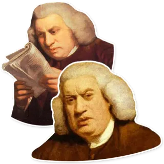 ❓ 50ecc07f Samuel Johnson Samuel Johnson, Auteur, Figure historique, XVIIIe siècle, Littérature, Portrait telegram sticker