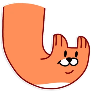 👋 7f18b3ec dessin animé, animal, orange, personnage, illustration telegram sticker