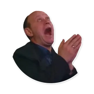 👏 ae1fb058 homme, effrayé, émotion, choc, peur, mains, prière telegram sticker