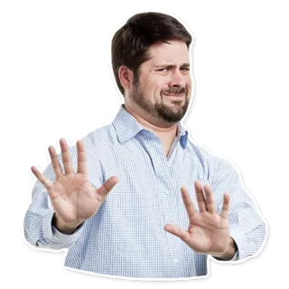 🤗 bb062f7e homme, geste, mains, dégoût, rejet, stop telegram sticker