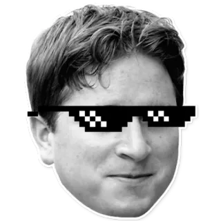 😀 f414a480 homme, lunettes de soleil, pixelisé, deal with it, visage telegram sticker