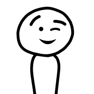 😉 1b24b8bb Cartoon, Strichmännchen, Zwinkern, Gesichtsausdruck telegram sticker