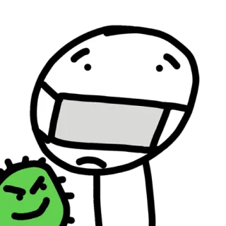 🦠 2a037488 Maske, Gesichtsmaske, Cartoon, Figur, Gesundheit, Sicherheit telegram sticker
