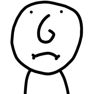 😕 81660388 Cartoon, Figur, Einfach, Gesicht, Zeichnung telegram sticker