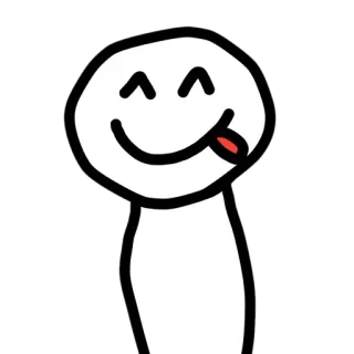 😋 8f5c80f4 Cartoon, Strichmännchen, Lustig, Zunge, Fröhlich, Süß telegram sticker