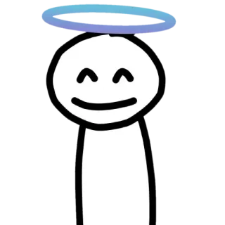 😇 9a325015 Strichmännchen, Engel, Heiligenschein, süß, kawaii, einfach telegram sticker