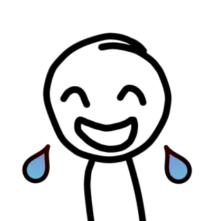 😂 b3814329 strichmännchen, lachen, tränen weinen, fröhlich, cartoon telegram sticker