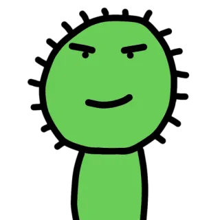 🦠 d5ed7376 grün, figur, gesicht, cartoon, zeichnung, aufkleber telegram sticker