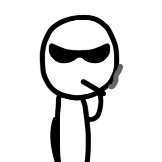 🚬 db6252b9 Strichmännchen, Sonnenbrille, Rauchen, Cool, Cartoon, Simpel telegram sticker