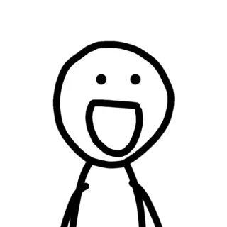 😀 e577eaf3 strichmännchen, gesicht, fröhlich, cartoon, zeichnung telegram sticker