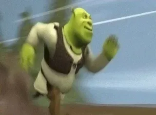 🏃 4aaa62d3 Shrek ogre, course, film, animation, vert whatsapp sticker