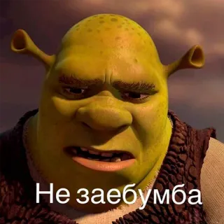 😞 59ea4c60 Shrek Не заебумба ogre, drôle, mème, animé, film whatsapp sticker