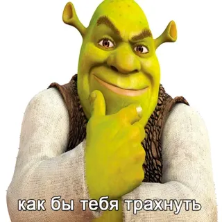 🖖 846e9458 Shrek как бы тебя трахнуть shrek, meme, ogre, drôle whatsapp sticker