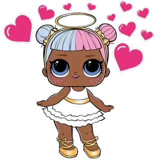 ❤ 1b9b876d LOL Surprise, doll, angel, hearts, cute, toy telegram sticker