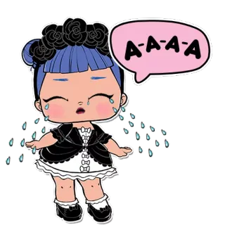 😭 6df408a9 A-A-A-A doll, crying, sad, tears telegram sticker