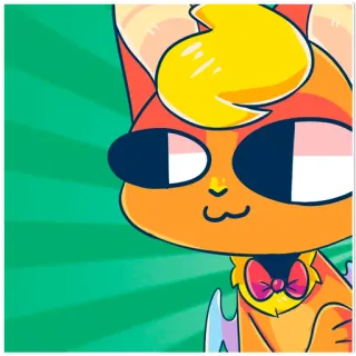 😏 0523693f kucing, kartun, hewan, imut, oranye, stiker telegram sticker