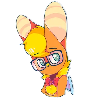 🤓 95b2546b imut, kartun, furry, binatang, karakter, kacamata, pita telegram sticker