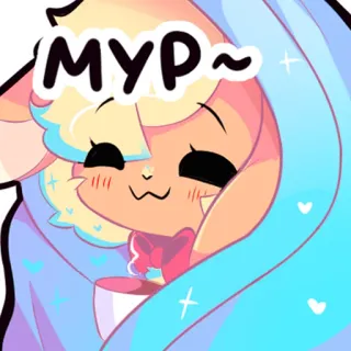 🥰 fa56fd77 MYP~ imut, kartun, binatang, kawaii, pastel, berkilau, hati, kelinci telegram sticker