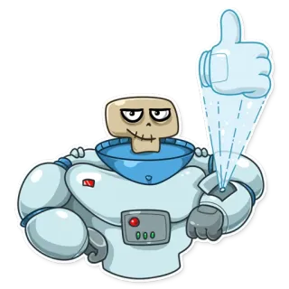 👍 2767950b robot, bộ xương, ngón tay cái giơ lên, phi hành gia, tương lai, nhãn dán telegram sticker