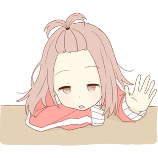 🖐 814edb36 anime, cute, kawaii, girl, chibi, lazy telegram sticker