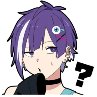 🙂 27914d40 Anime, Tanda tanya, Mata, Kartun, Karakter, Stiker telegram sticker