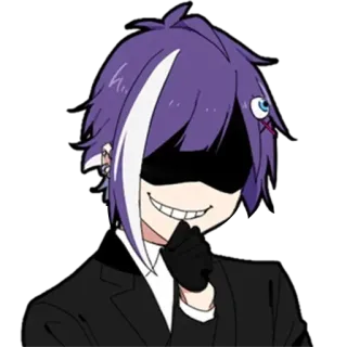 😁 4f5398d2 anime, karakter, rambut ungu, setelan, menyeramkan telegram sticker