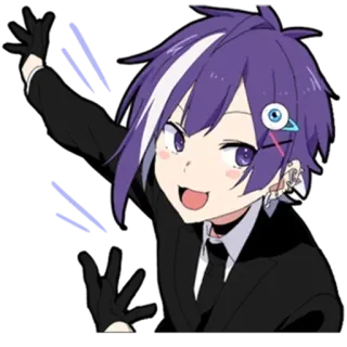 🤣 d3e0deae anime, manga, kartun, karakter, rambut ungu telegram sticker