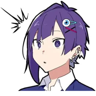 😃 e7ef64fc anime, rambut ungu, karakter, jepit rambut telegram sticker