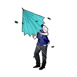 ☂️ 03215623 parapluie, pluie, vent, personne, dessin animé, animé telegram sticker