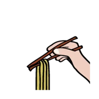 ⚪️ 839b3f21 食べ物, 麺, 箸, 食べる, 手, 料理, アジア料理 telegram sticker
